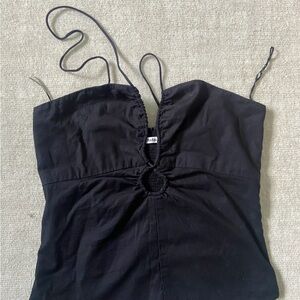 Reformation Black Cut Out Top